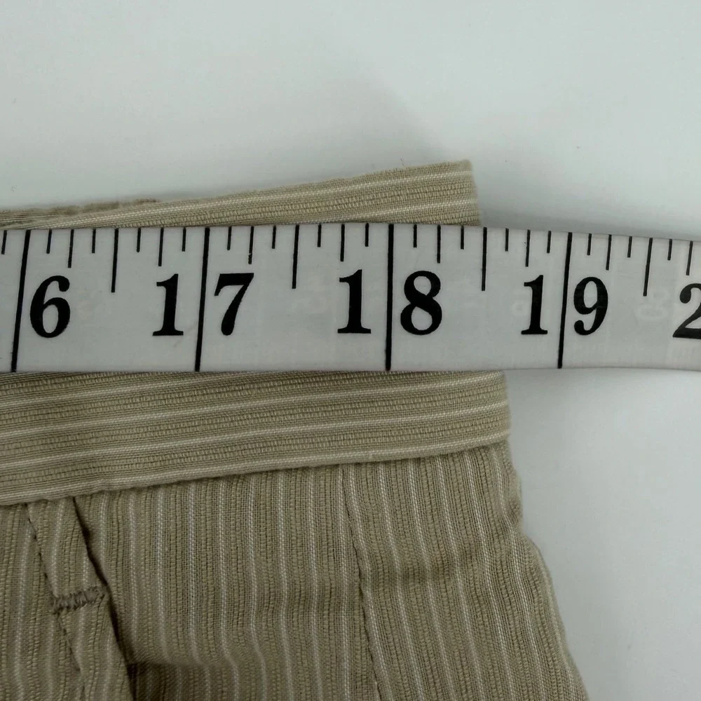 Express Pants Mens 36x32 Tan Pinstripe The Producer Modern Fit Cotton‎ Trousers